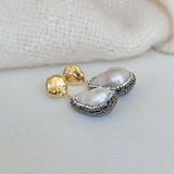 Easton Elle - Oasis Pearl Bling Earrings - Black-Easton Elle-July & June Women's Fashion Boutique Located in San Antonio, Texas