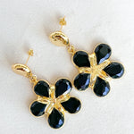 Easton Elle - Black Flower Earrings-110 Jewelry & Hair-Easton Elle-July & June Women's Fashion Boutique Located in San Antonio, Texas