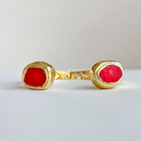 Easton Elle - Misty Cuff - Gold - Red Raw Coral