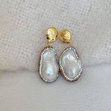 Easton Elle - Oasis Pearl Bling Earrings - Gold-Easton Elle-July & June Women's Fashion Boutique Located in San Antonio, Texas