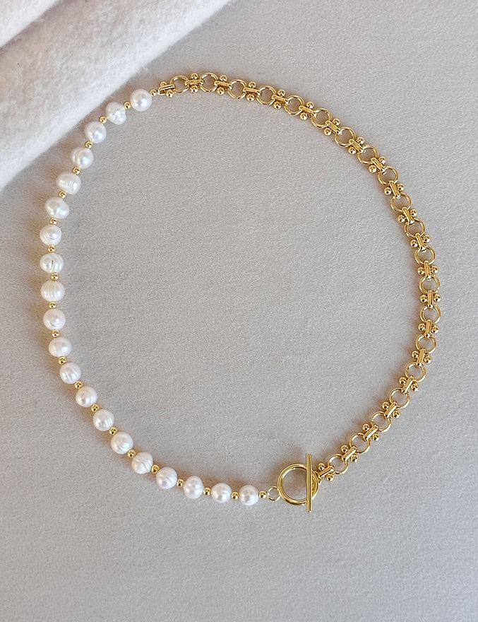 Easton Elle - Pearl & Loop Necklace-110 Jewelry & Hair-Easton Elle-July & June Women's Fashion Boutique Located in San Antonio, Texas