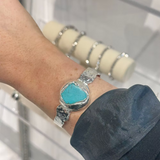 Easton Elle - Single Turquoise Silver Cuff Bracelet