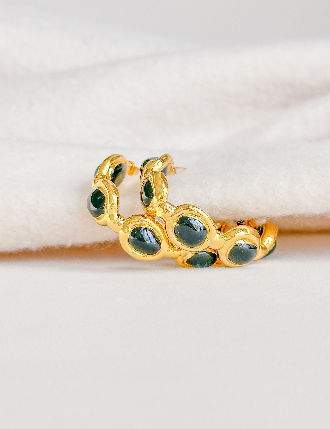 Easton Elle - Paradise Pearl Hoop Earrings - Black-110 Jewelry & Hair-Easton Elle-July & June Women's Fashion Boutique Located in San Antonio, Texas