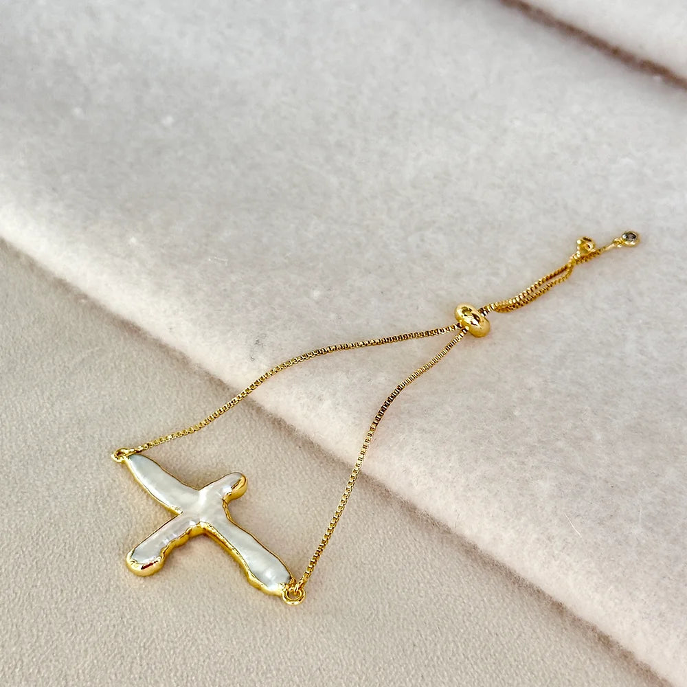 Cross Adjustable Bracelet - Easton Elle-110 Jewelry & Hair-Easton Elle-July & June Women's Fashion Boutique Located in San Antonio, Texas