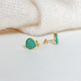 Easton Elle - Irregular Green Stud Earrings