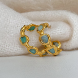 Easton Elle - Paradise Pearl Hoop Earrings - Green