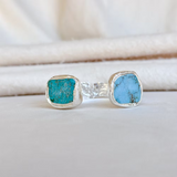 Easton Elle - Turqouise Medium Mist Cuff Bracelet - Silver