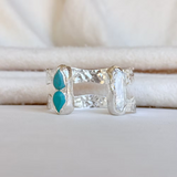 Easton Elle - Double Plated Silver Cuff Turquoise