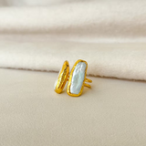 Easton Elle - Linear Doubled Ring - Pearl