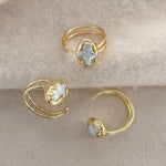 Easton Elle - Single Ring Pearl Cross-110 Jewelry & Hair-Easton Elle-July & June Women's Fashion Boutique Located in San Antonio, Texas
