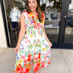 Vibrant Petals Midi Dress-500 Midi-FATE-July & June Women's Fashion Boutique Located in San Antonio, Texas