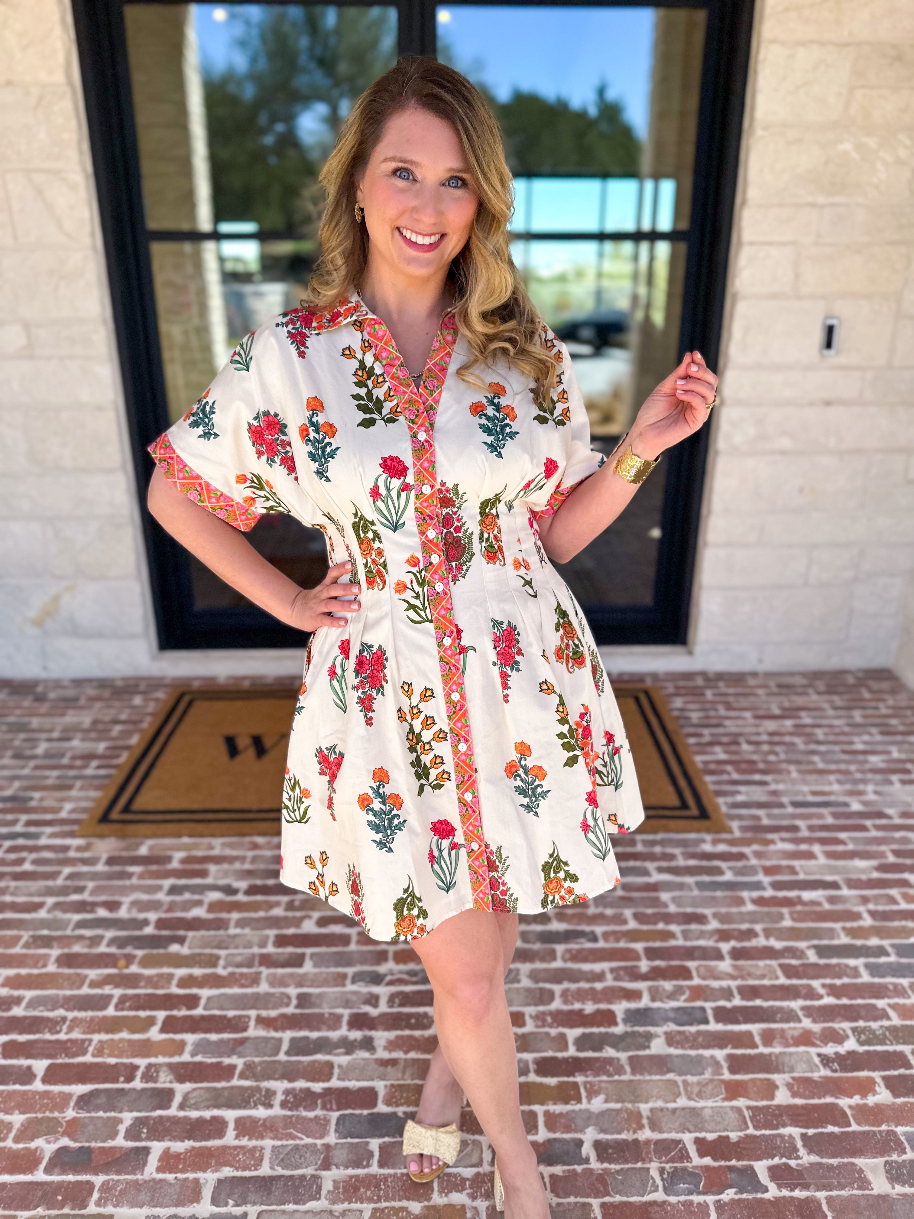 THML - The Elle Floral Mini Dress-510 Mini-THML-July & June Women's Fashion Boutique Located in San Antonio, Texas