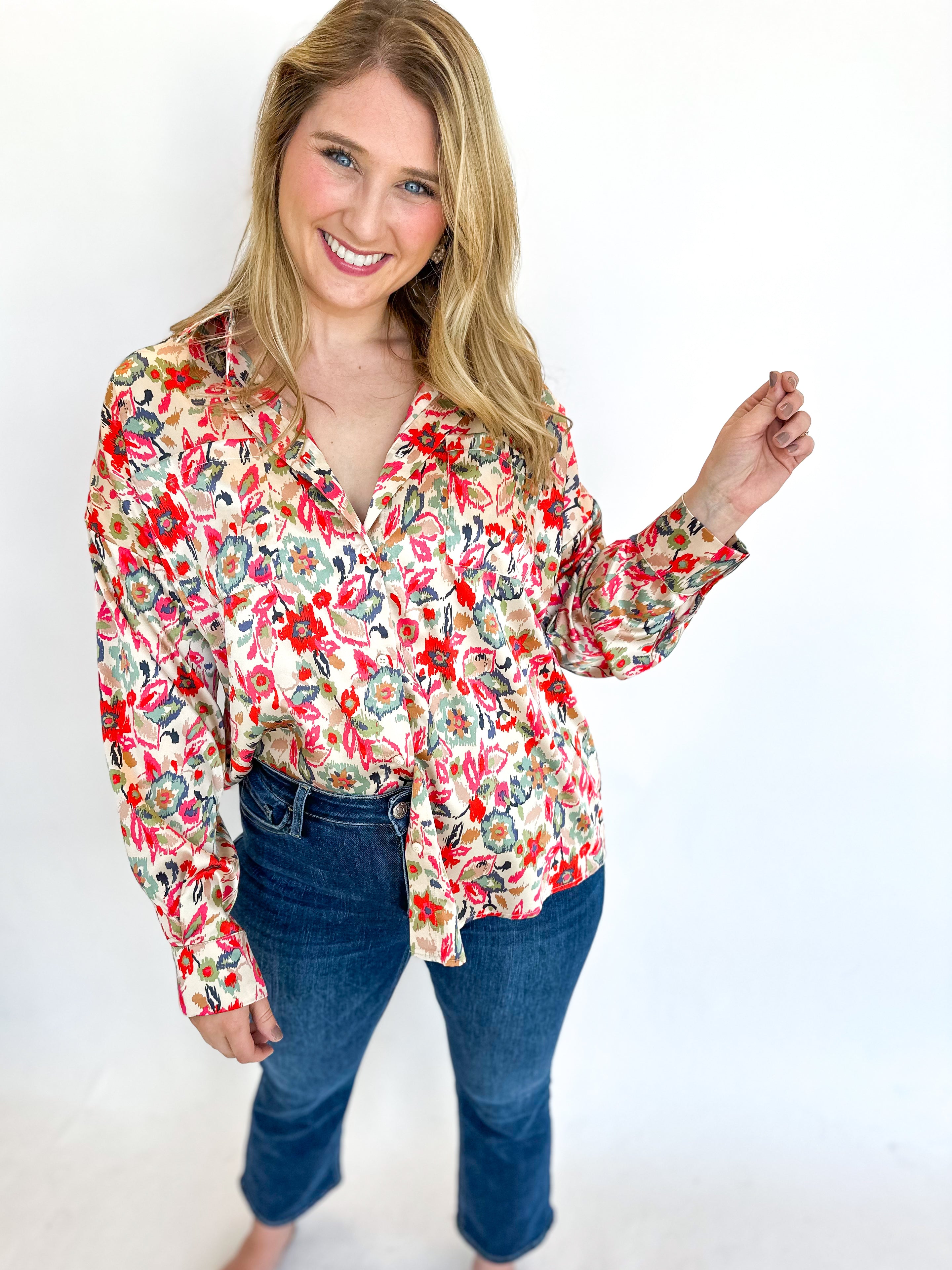 Happy Go Lucky Blouse-200 Fashion Blouses-FATE-July & June Women's Fashion Boutique Located in San Antonio, Texas