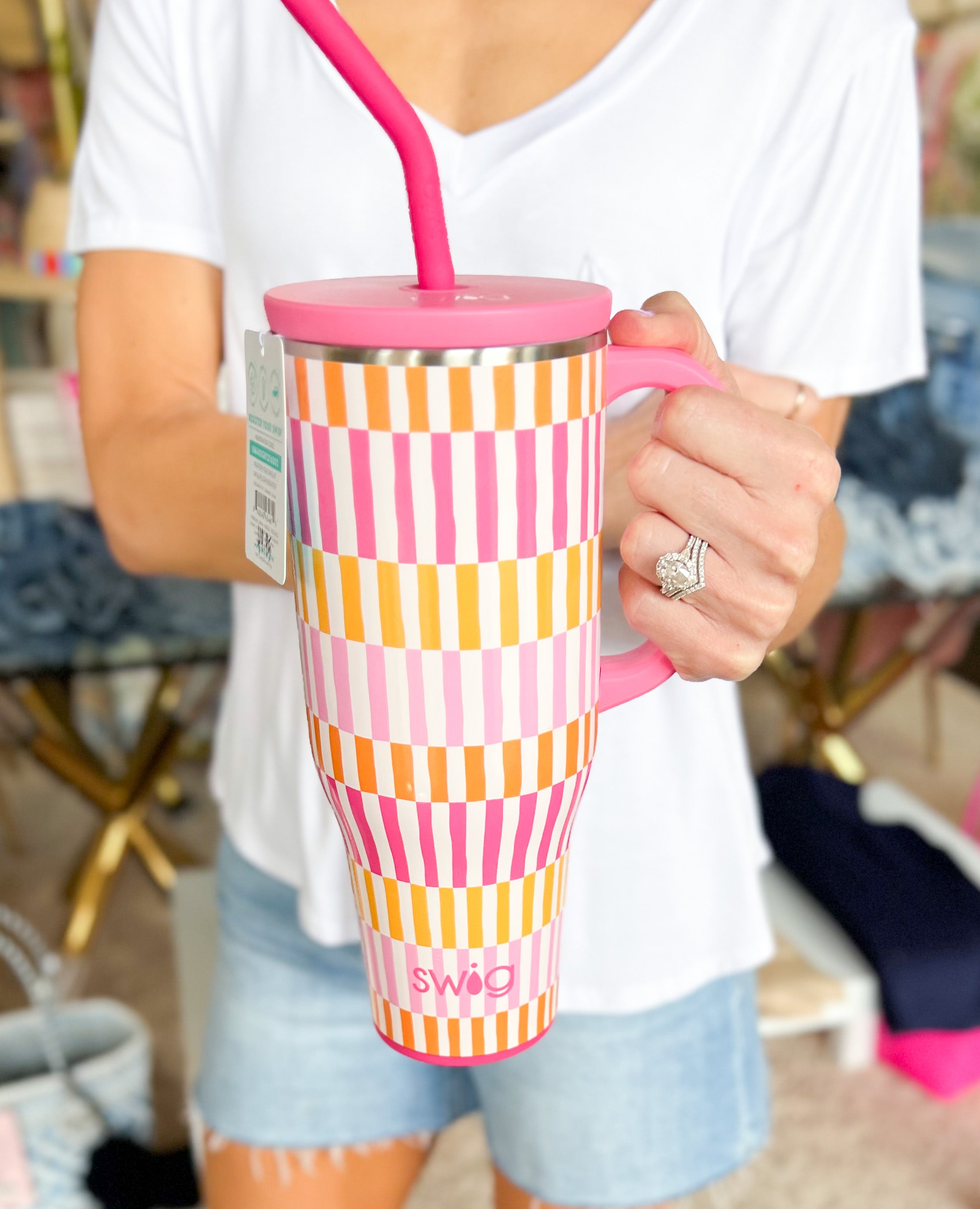 SWIG - Sherbet Stripe Mega Mug (40oz.)-140 Gifts + Home-SWIG-July & June Women's Fashion Boutique Located in San Antonio, Texas