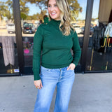 Classic Turtleneck Sweater Top - Hunter Green-230 Sweaters/Cardis-SKIES ARE BLUE-July & June Women's Fashion Boutique Located in San Antonio, Texas