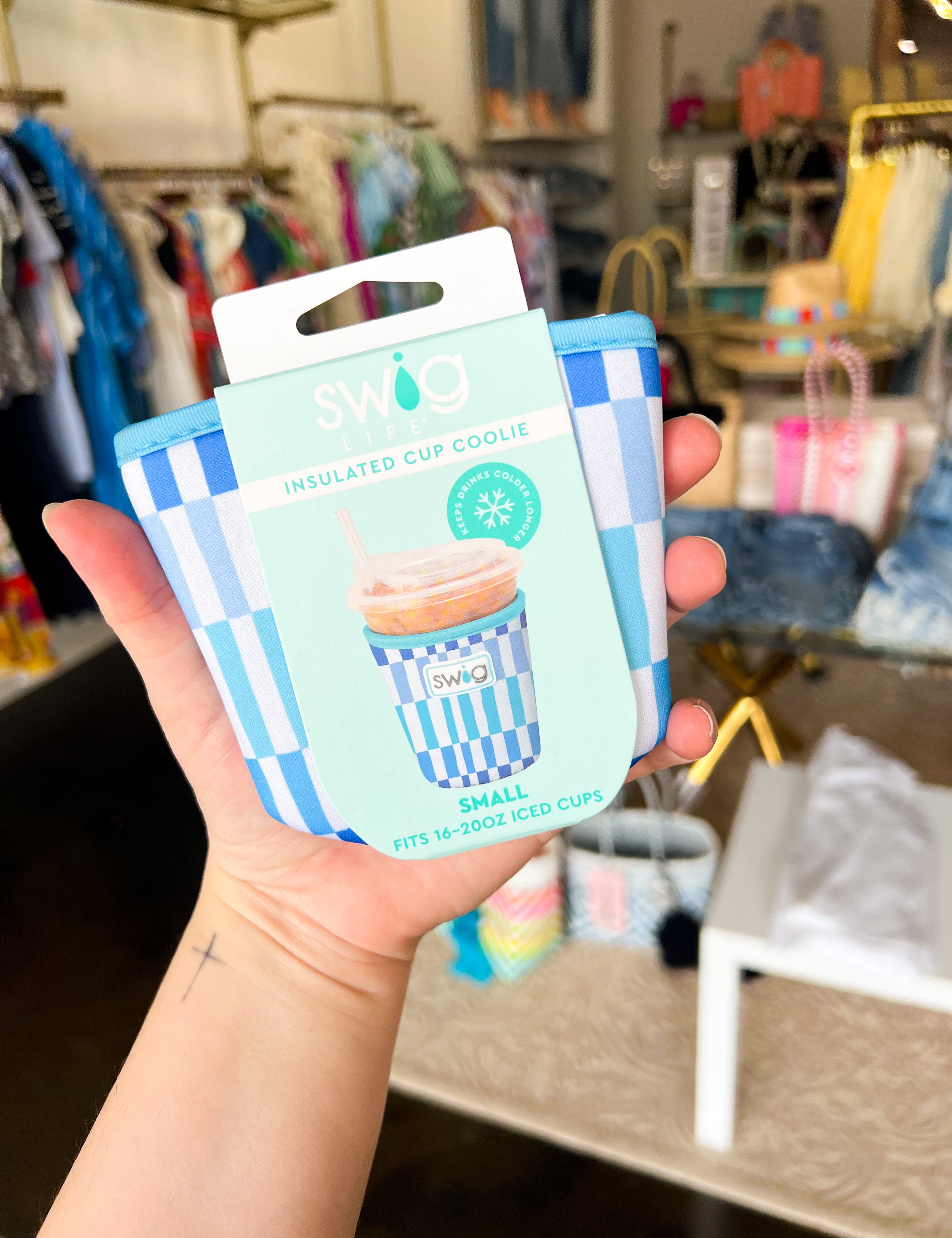 SWIG - Glacier Stripe Iced Cup Coolie - Small-140 Gifts + Home-SWIG-July & June Women's Fashion Boutique Located in San Antonio, Texas