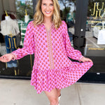 Mary Square - Pink Natasha Mini Dress-510 Mini-MARY SQUARE-July & June Women's Fashion Boutique Located in San Antonio, Texas