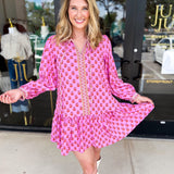 Mary Square - Pink Natasha Mini Dress-510 Mini-MARY SQUARE-July & June Women's Fashion Boutique Located in San Antonio, Texas