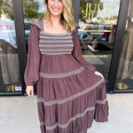 Mocha Boho Midi Dress-500 Midi-LISTICLE-July & June Women's Fashion Boutique Located in San Antonio, Texas