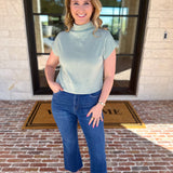 Soft Bloom Everyday Knit Top - Mint-230 Sweaters/Cardis-ENTRO-July & June Women's Fashion Boutique Located in San Antonio, Texas