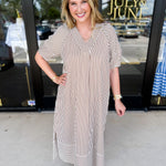 The Casey Midi Dress - Brown-500 Midi-ENTRO-July & June Women's Fashion Boutique Located in San Antonio, Texas