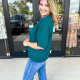 The Ella Knit Sweater Top - Teal-230 Sweaters/Cardis-JODIFL-July & June Women's Fashion Boutique Located in San Antonio, Texas