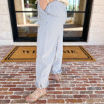 Striped Twill Elastic Barrel Pants-400 Pants-ALLIE ROSE-July & June Women's Fashion Boutique Located in San Antonio, Texas
