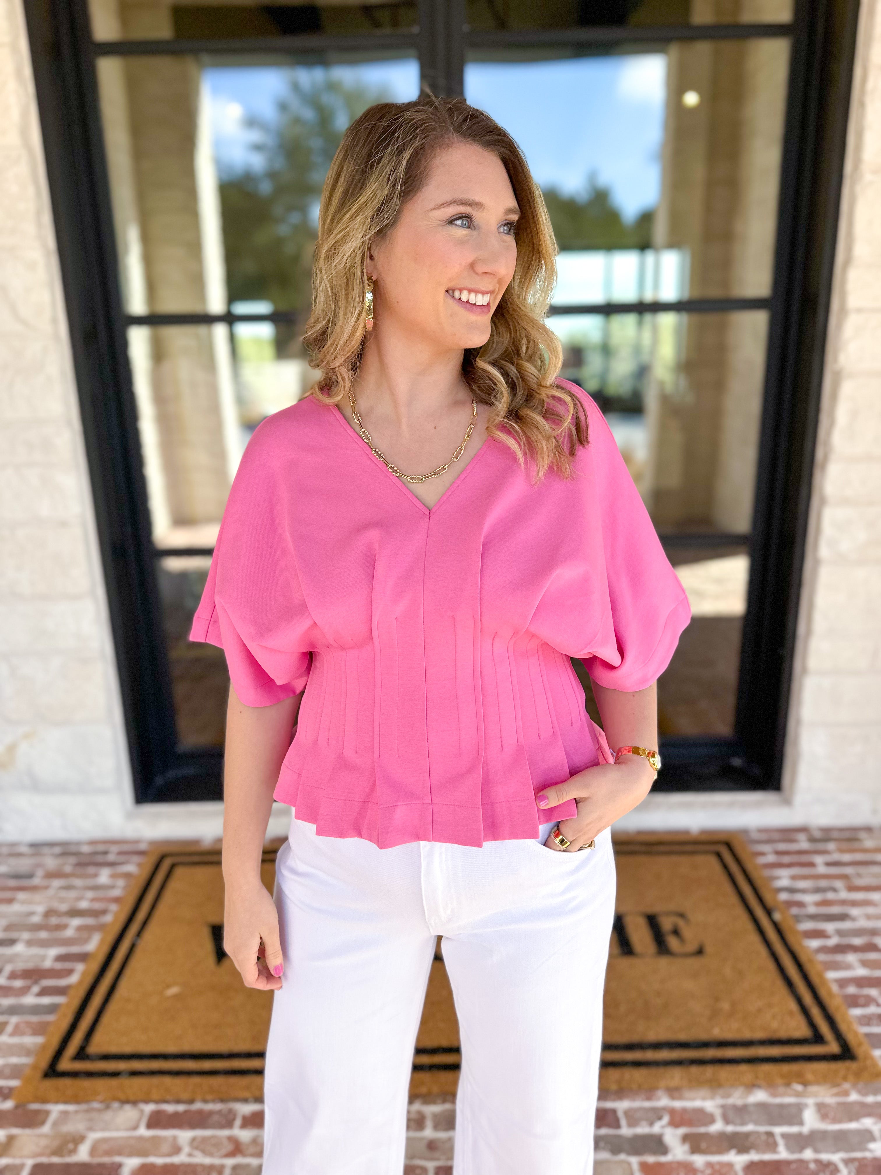 Elevated Chic Top - Pink-200 Fashion Blouses-ENTRO-July & June Women's Fashion Boutique Located in San Antonio, Texas