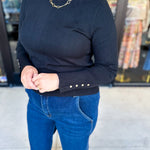Long Sleeve Sweater Top - Black-230 Sweaters/Cardis-ENTRO-July & June Women's Fashion Boutique Located in San Antonio, Texas
