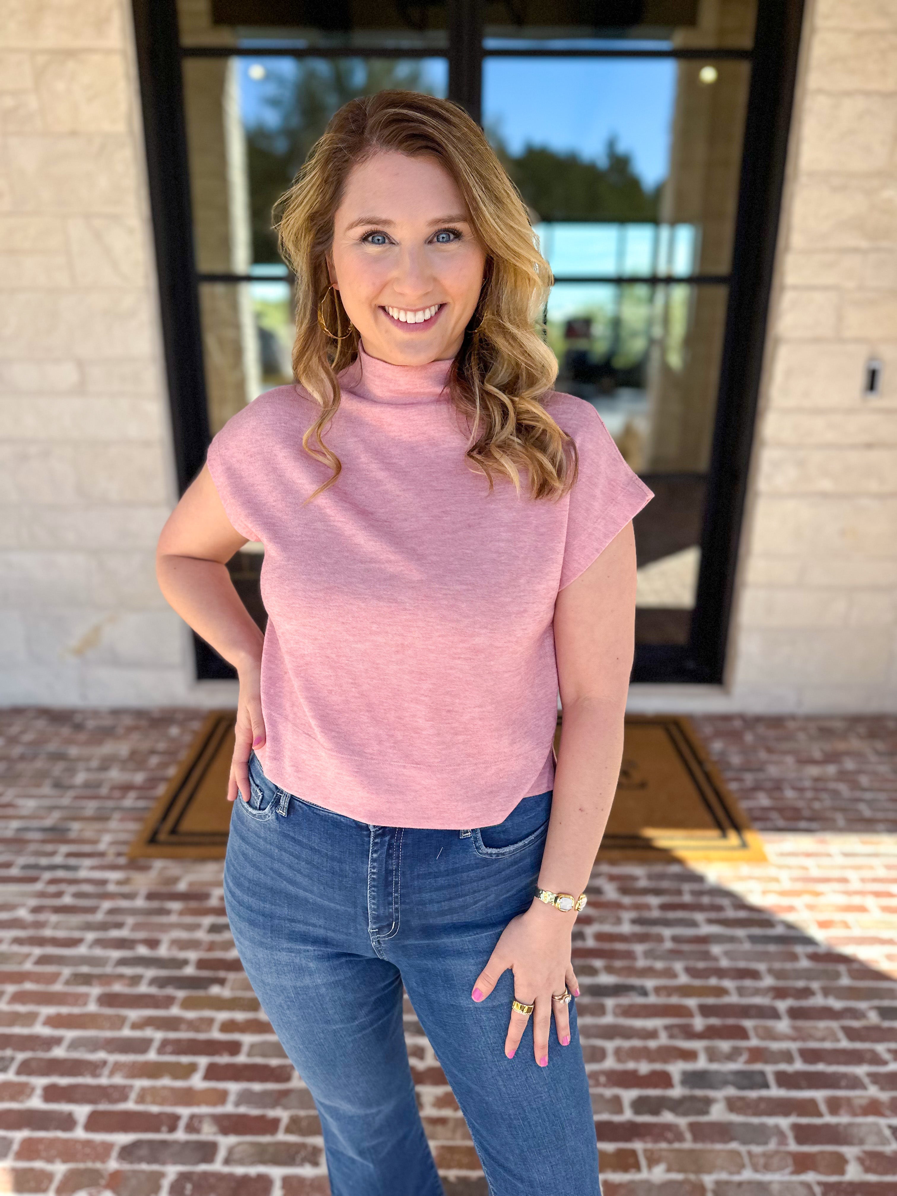 Soft Bloom Everyday Knit Top - Light Pink-230 Sweaters/Cardis-ENTRO-July & June Women's Fashion Boutique Located in San Antonio, Texas