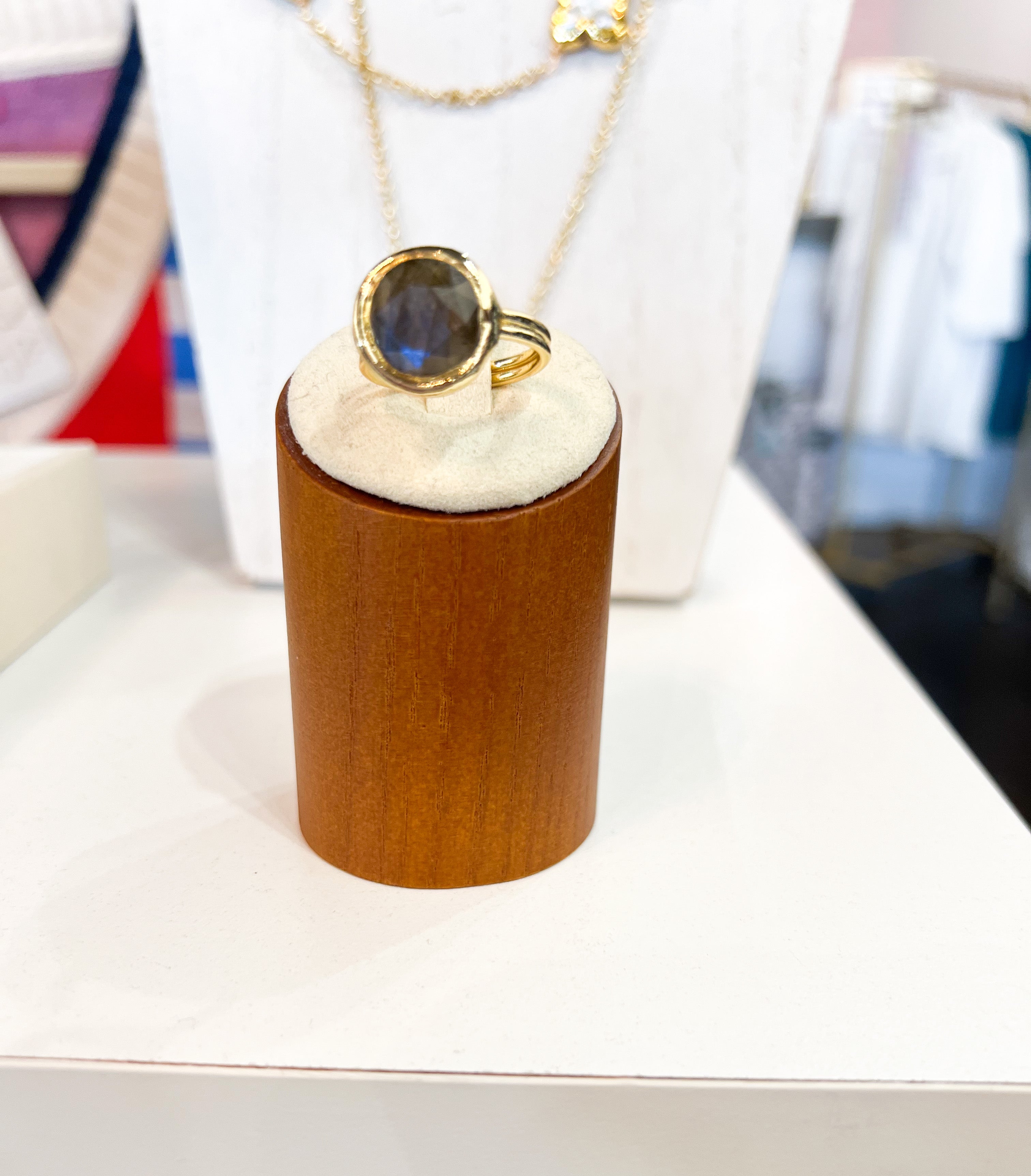 Easton Elle Labradorite Circle Ring-110 Jewelry & Hair-Easton Elle-July & June Women's Fashion Boutique Located in San Antonio, Texas