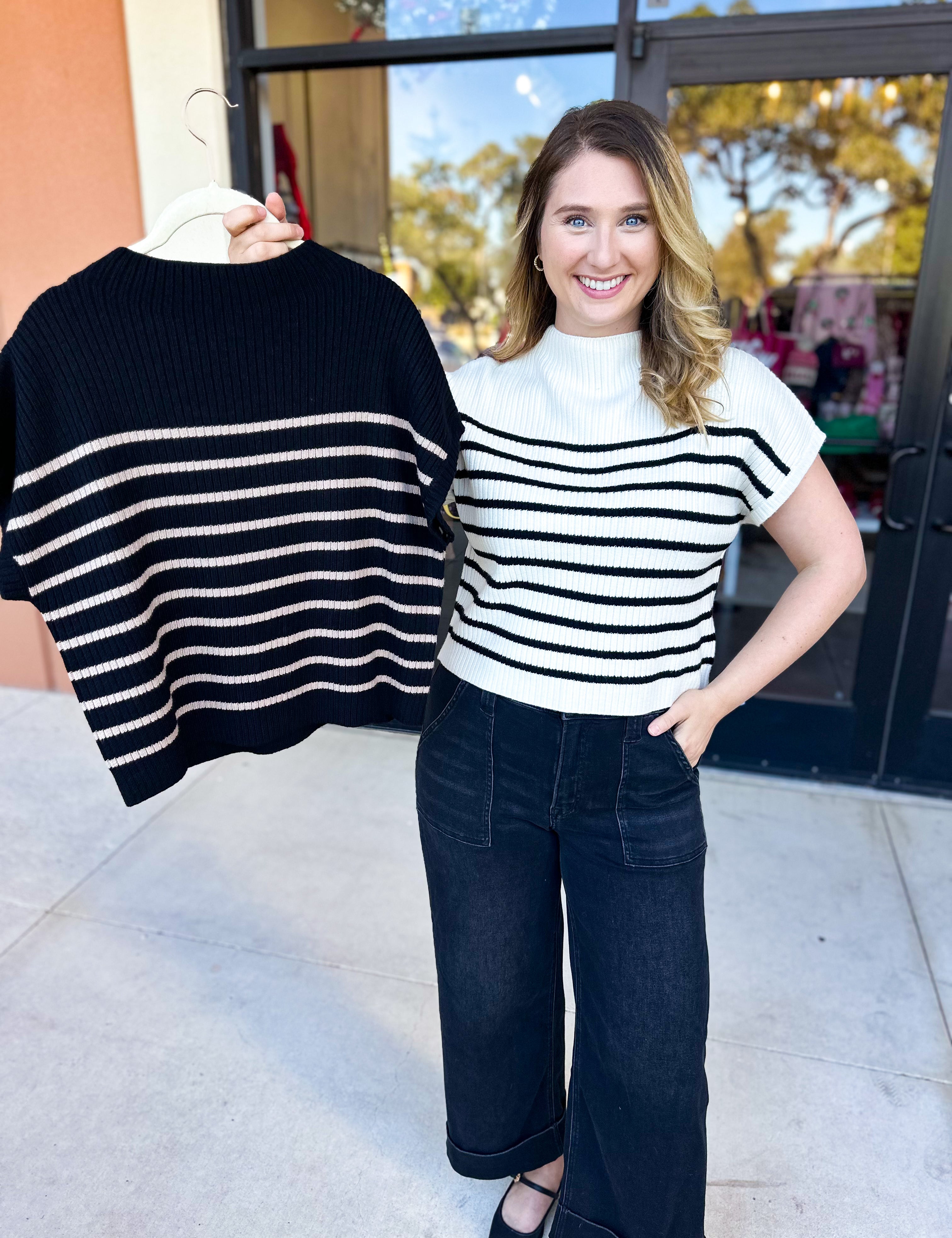 Pink Friday Doorbuster - Mock Neck Knit Sweater Top - Ivory - IN STORE-PINK FRIDAY DOORBUSTERS-BLU PEPPER-July & June Women's Fashion Boutique Located in San Antonio, Texas