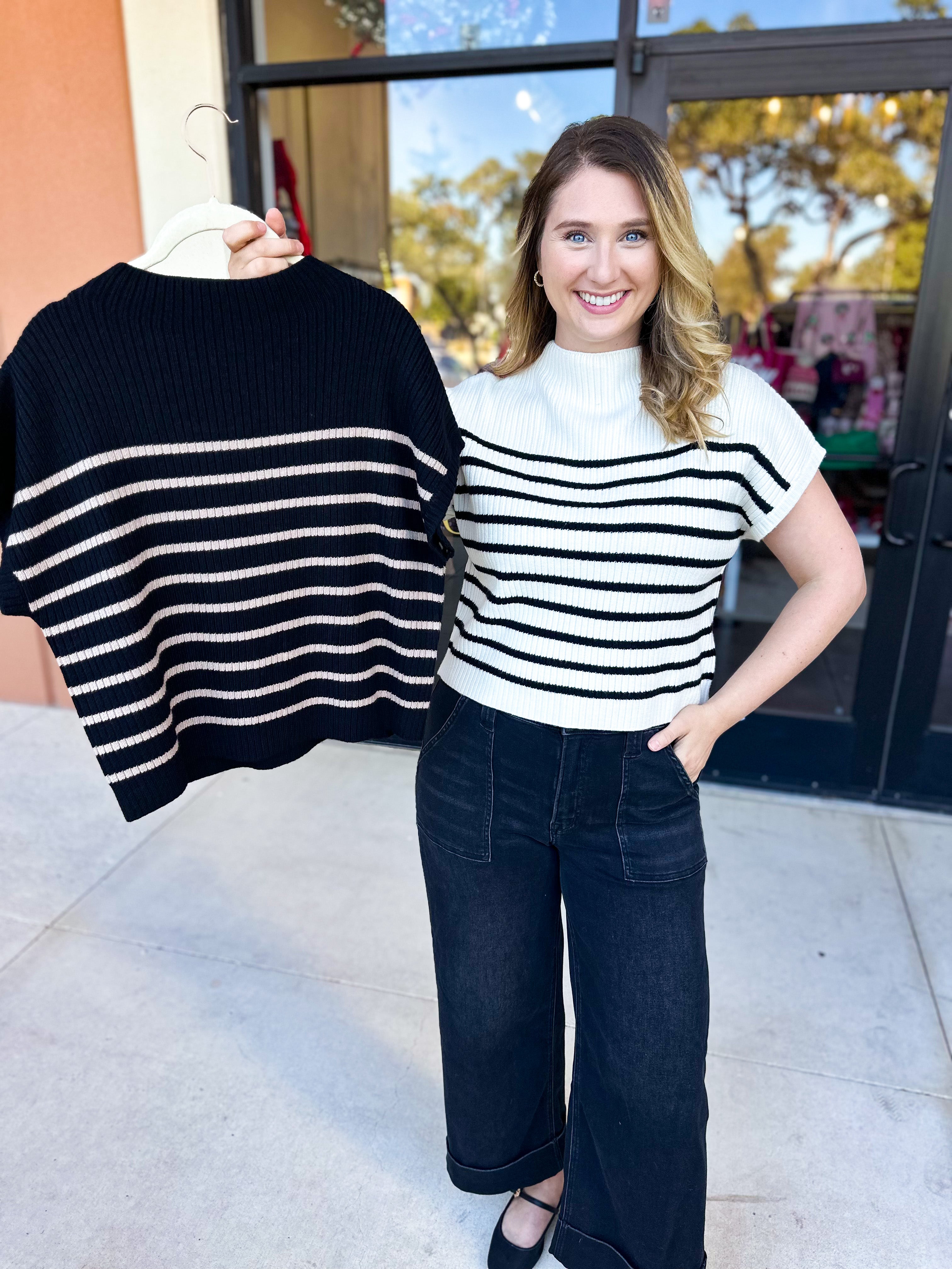 Pink Friday Doorbuster - Mock Neck Knit Sweater Top - Ivory - IN STORE-PINK FRIDAY DOORBUSTERS-BLU PEPPER-July & June Women's Fashion Boutique Located in San Antonio, Texas