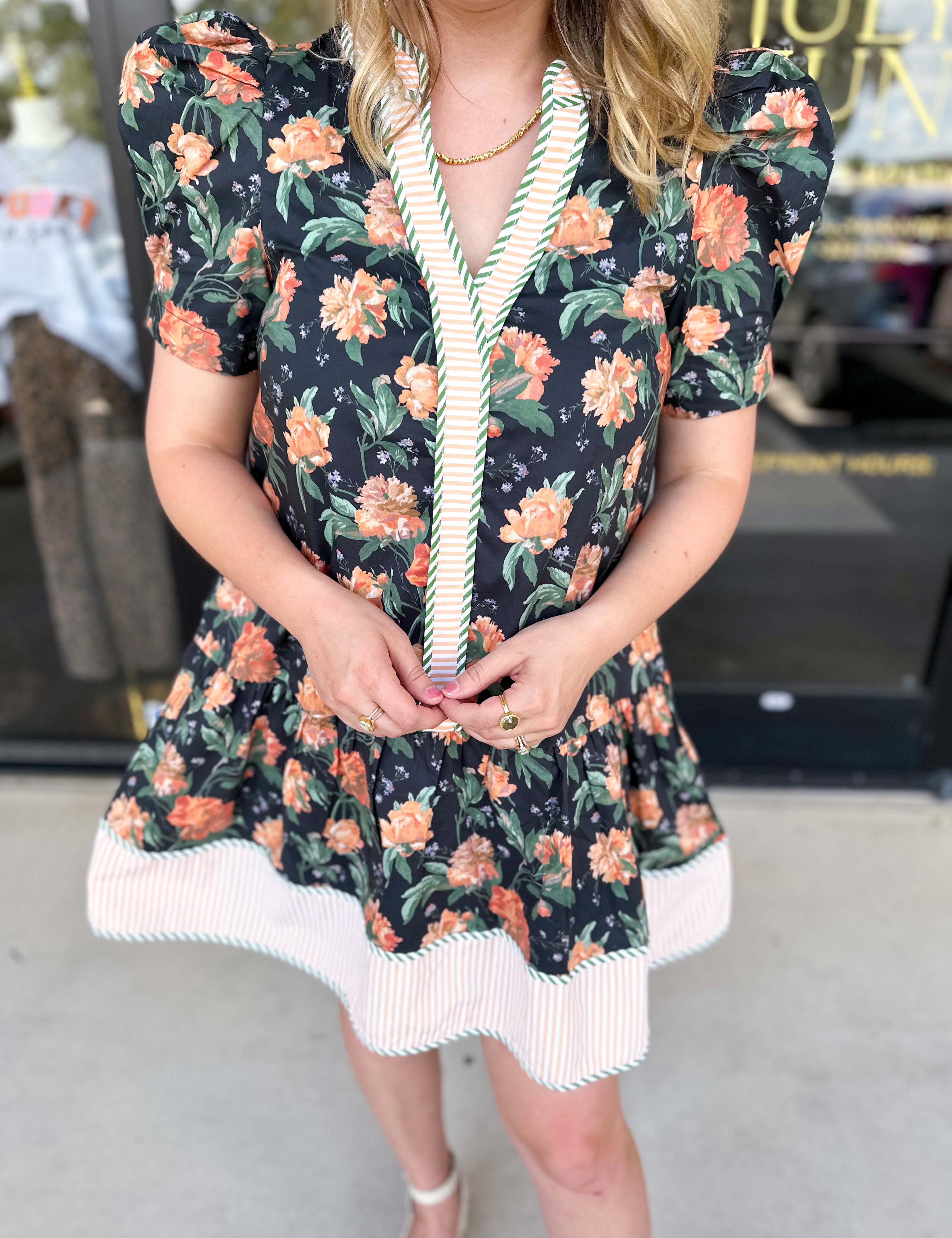 The Ember Floral Mini Dress-510 Mini-ENTRO-July & June Women's Fashion Boutique Located in San Antonio, Texas