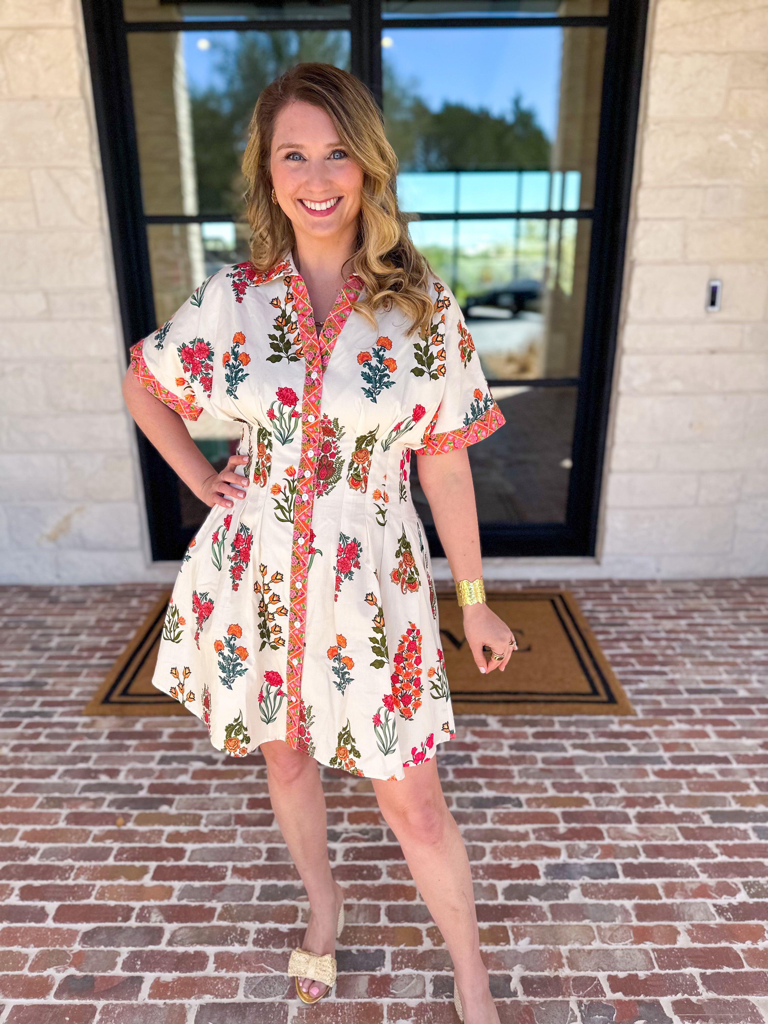 THML - The Elle Floral Mini Dress-510 Mini-THML-July & June Women's Fashion Boutique Located in San Antonio, Texas