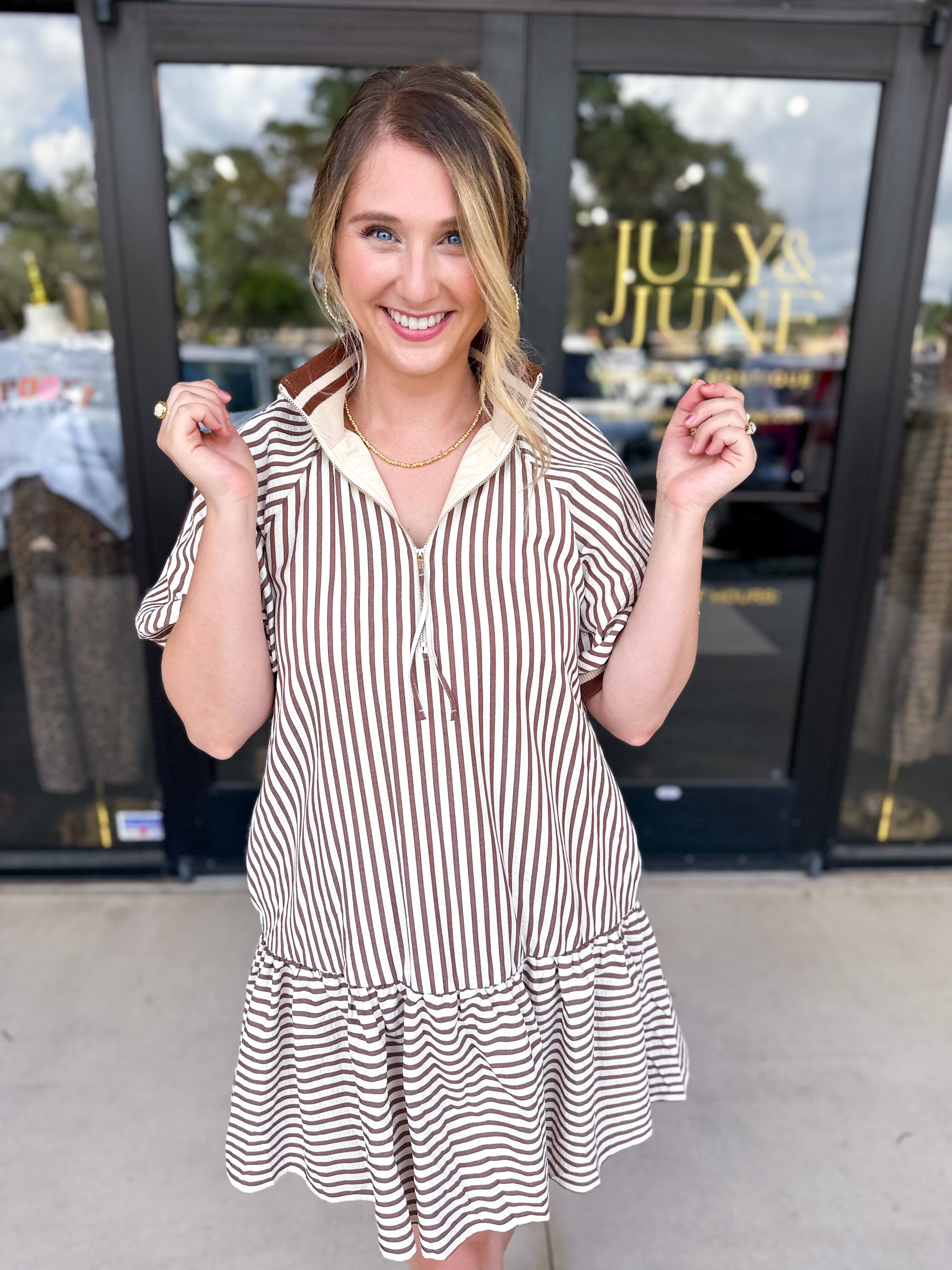 The Sienna Zip Mini Dress-510 Mini-ENTRO-July & June Women's Fashion Boutique Located in San Antonio, Texas