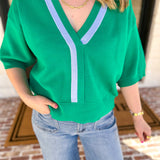 The Go-To Girl Sweater Top - Green-230 Sweaters/Cardis-ENTRO-July & June Women's Fashion Boutique Located in San Antonio, Texas