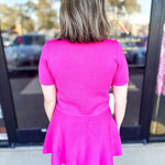 Posh Pink Short Sleeve Cardigan-230 Sweaters/Cardis-ENTRO-July & June Women's Fashion Boutique Located in San Antonio, Texas