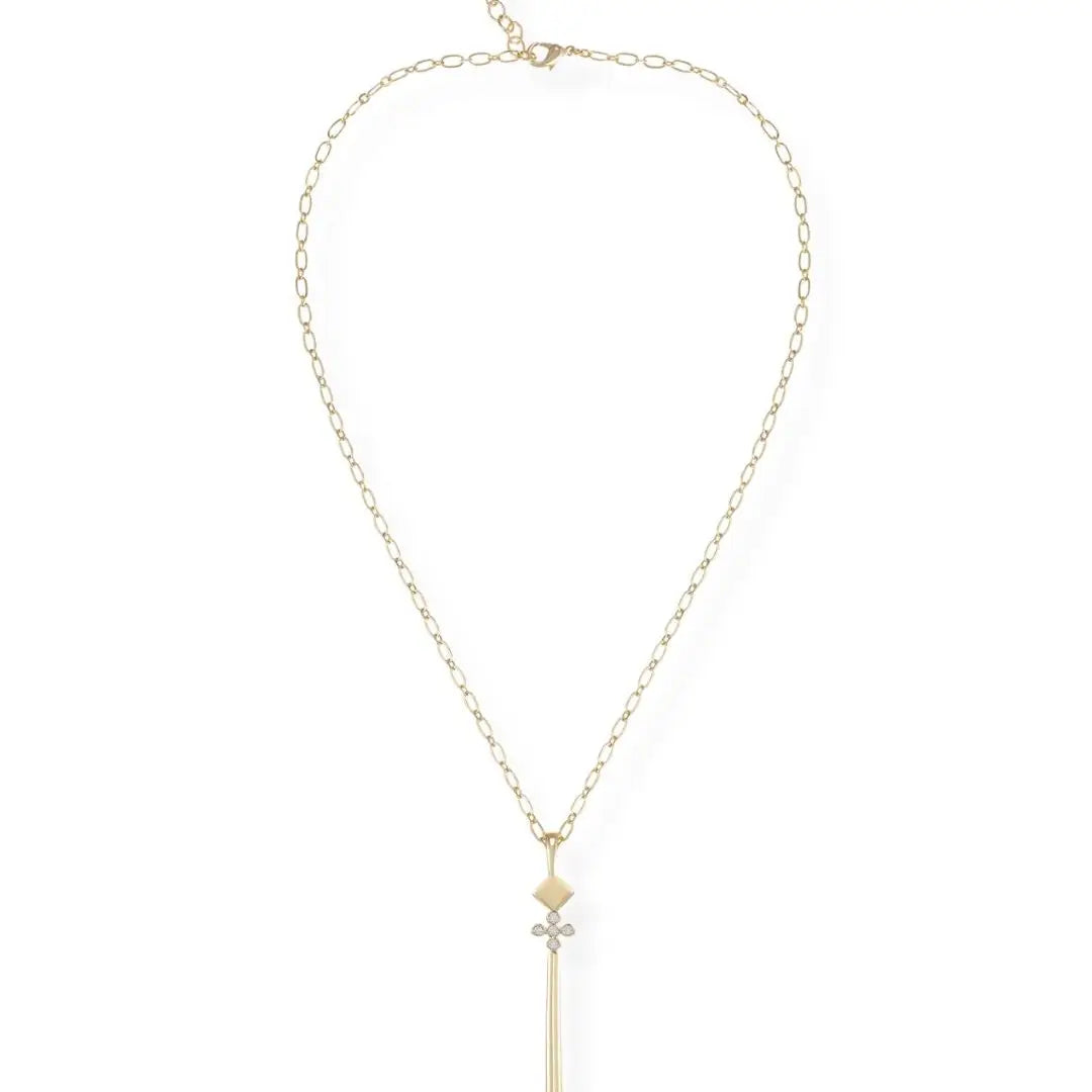 Natalie Wood - Legacy Cross Drop Necklace - Gold-110 Jewelry & Hair-Natalie Wood-July & June Women's Fashion Boutique Located in San Antonio, Texas