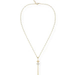 Natalie Wood - Legacy Cross Drop Necklace - Gold-110 Jewelry & Hair-Natalie Wood-July & June Women's Fashion Boutique Located in San Antonio, Texas