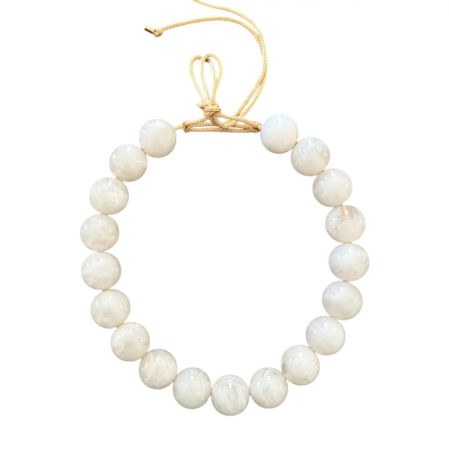 Beaded Adjustable Bubble Necklace - Milk-110 Jewelry & Hair-KMs GEMs-July & June Women's Fashion Boutique Located in San Antonio, Texas