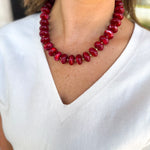Holly Beaded Necklace - Maroon-130 Accessories-Gemelli-July & June Women's Fashion Boutique Located in San Antonio, Texas