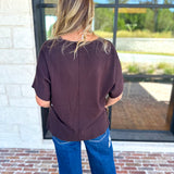 Liverpool - Simplicity Dolman Top - Java-210 Casual Blouses-LIVERPOOL JEANS COMPANY-July & June Women's Fashion Boutique Located in San Antonio, Texas