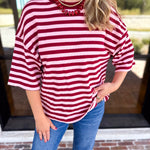 The Coffee Run Tee - Pink Sangria-210 Casual Blouses-ENTRO-July & June Women's Fashion Boutique Located in San Antonio, Texas