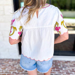 THML - Scalloped Sweetheart Blouse - Ivory-200 Fashion Blouses-THML-July & June Women's Fashion Boutique Located in San Antonio, Texas