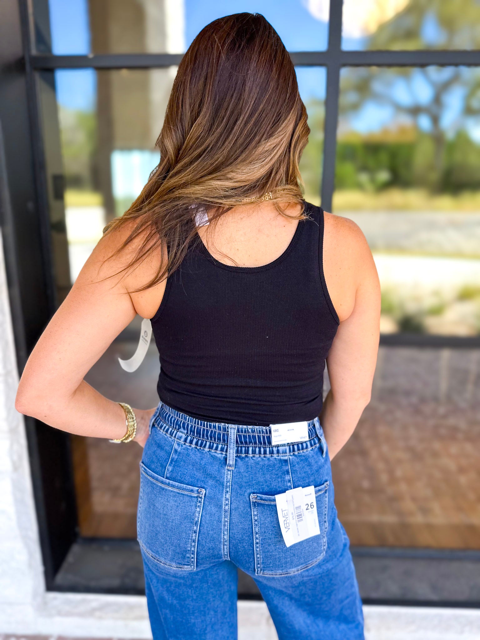 Everyday Built-in-Bra Tank - Black-220 Basic Tops-MONO B-July & June Women's Fashion Boutique Located in San Antonio, Texas