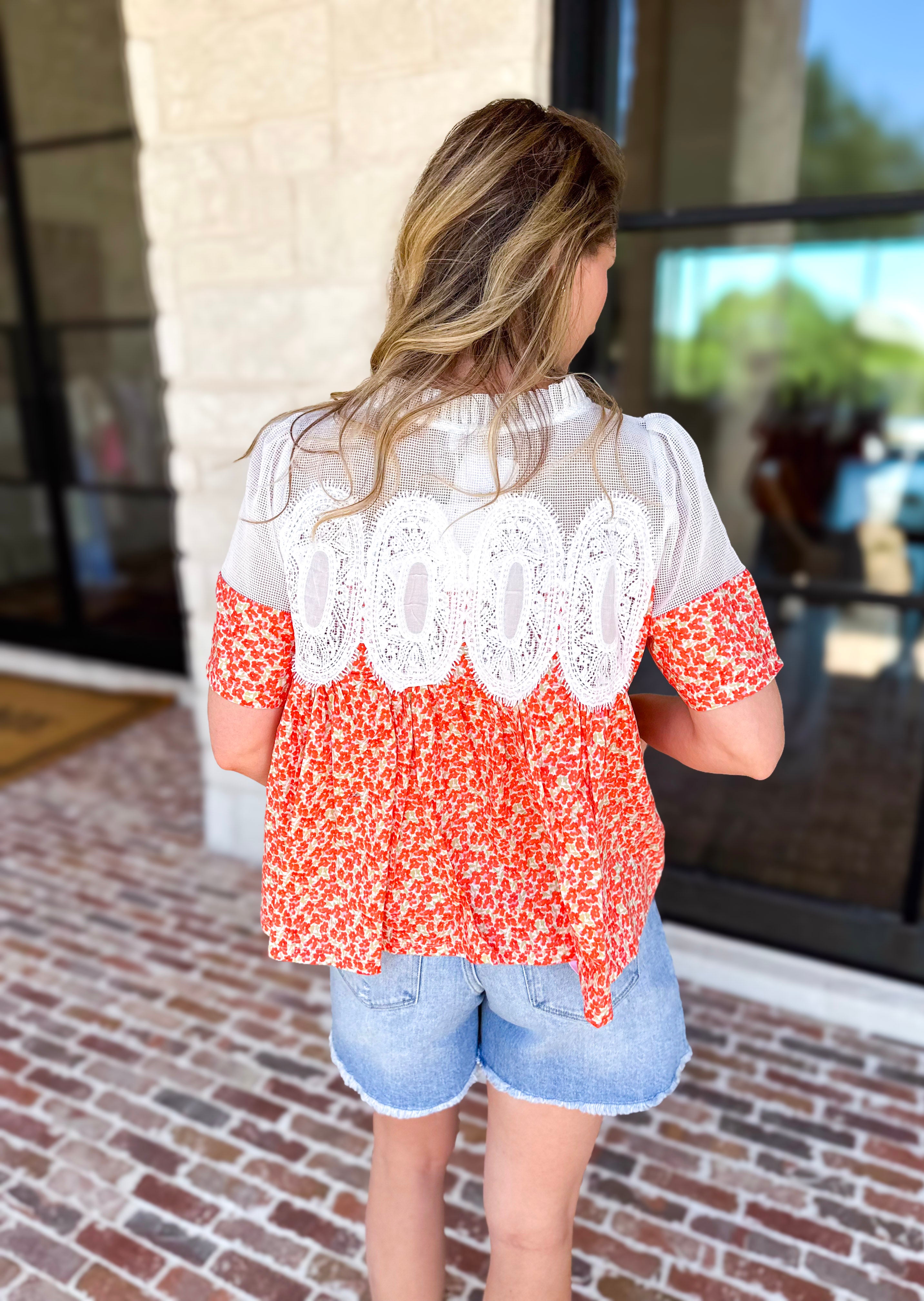 Happy Garden Blouse-200 Fashion Blouses-FATE-July & June Women's Fashion Boutique Located in San Antonio, Texas
