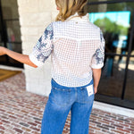 THML - Geometric Floral Blouse-200 Fashion Blouses-THML-July & June Women's Fashion Boutique Located in San Antonio, Texas