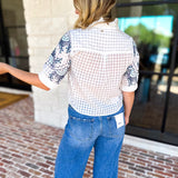THML - Geometric Floral Blouse-200 Fashion Blouses-THML-July & June Women's Fashion Boutique Located in San Antonio, Texas