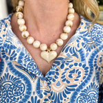 Kaiden Heart Beaded Necklace - Cream-130 Accessories-Gemelli-July & June Women's Fashion Boutique Located in San Antonio, Texas